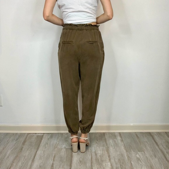 NWOT ZARA high waist joggers lyocell paper bag waist cabincore - Picture 4 of 12